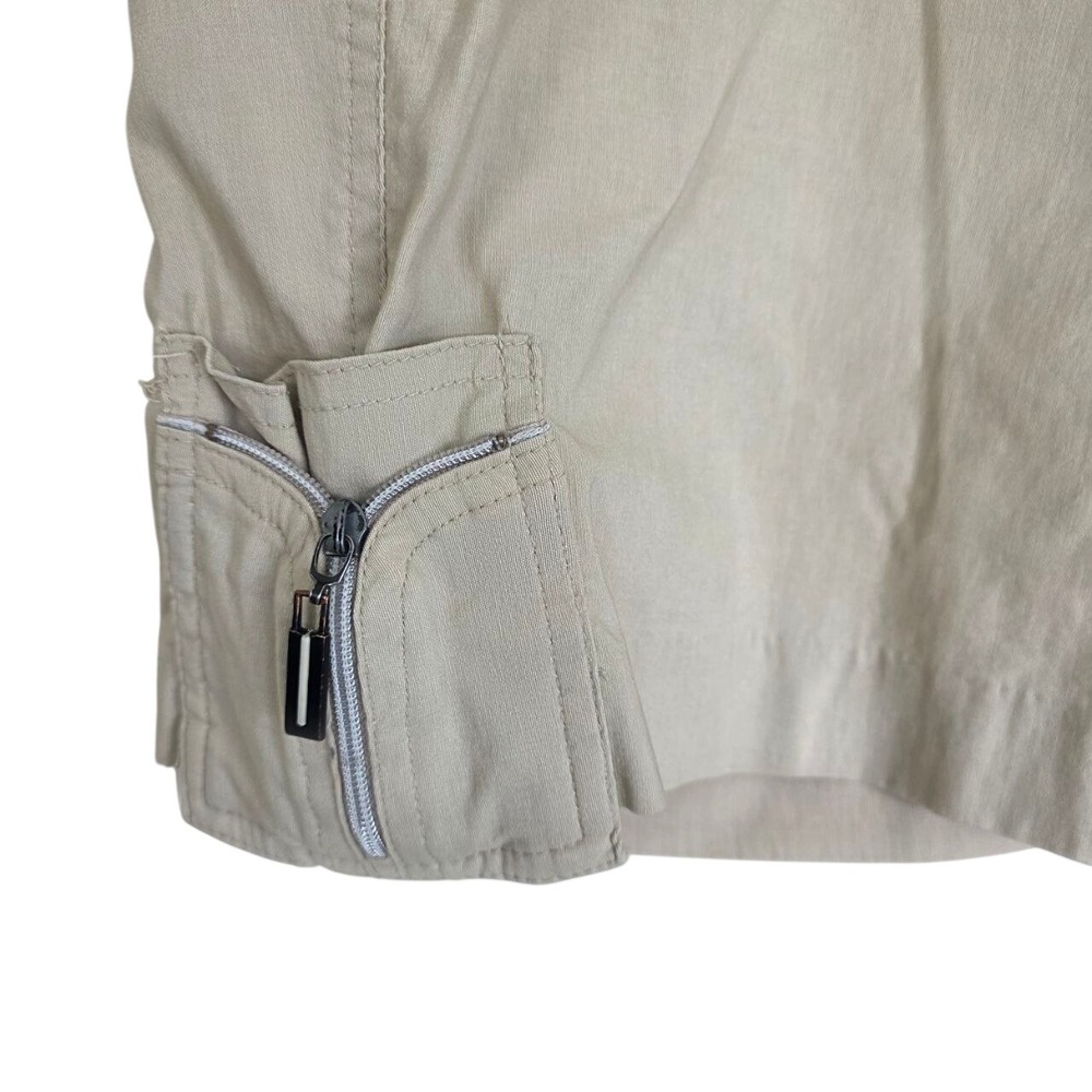 Jamie Sadock Womens Tan Khaki Golf Capri Pants Zipper Pockets Size 14 11331 - Picture 6 of 9